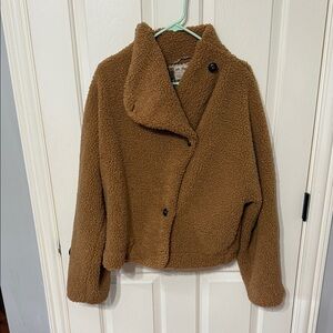 Free People Cozy Brown Sherpa Jacket